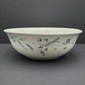 Pfaltzgraff April Vegetable Serving Bowl White Bowl Blue Purple Pink Flowers